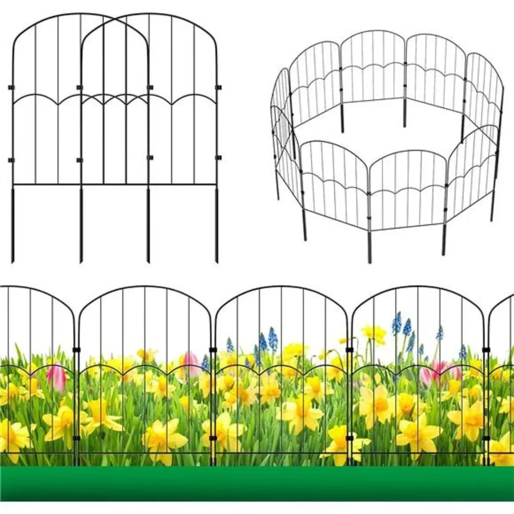 10 Pack, 24in (H) x 10ft (L),Rustproof Metal Wire Garden Fence Animal Barrier